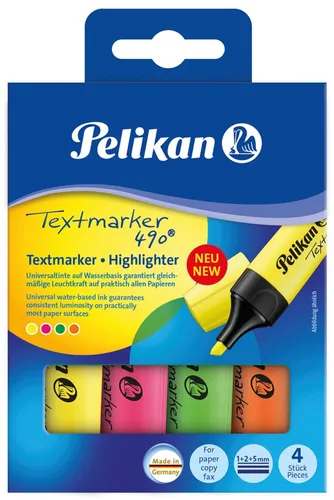 Pelikan Textmarker 490 4er Etui farbig sortiert von Pelikan