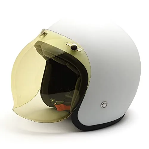 Bubble-Visier gelb mit verstellbaren Druckknöpfen für Jet- und Integralhelme