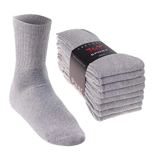 MT Damen und Herren Sport- und Freizeitsocken (8 Paar) Tennissocken - Sportgrau 43-46