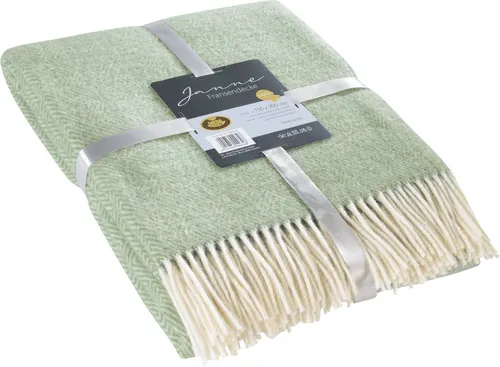 Wolldecke Fransendecke Janne von Gözze, grün in grün von Gözze
