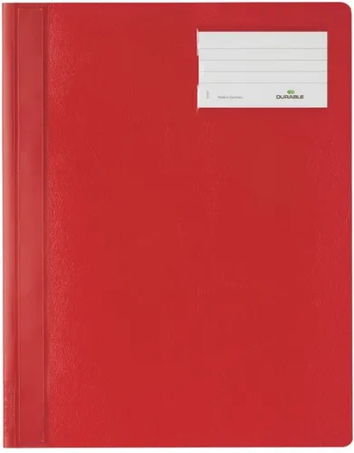 DURABLE Hunke Jochheim Schnellhefter - Hartfolie, DIN A4 überbreit, rot, robust und ideal für die ordentliche Ablage von Dokumenten