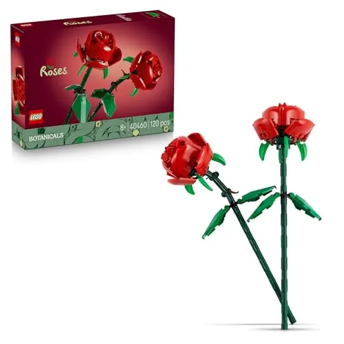 LEGO Botanicals 40460 Rosen - Kreatives Bauvergnügen - LEGO-Bausatz mit 120 Teilen für Kinder ab 8 Jahren. Baue wunderschöne rote Rosen und verschenke sie an Familie und Freunde – ideal für kreative Momente!