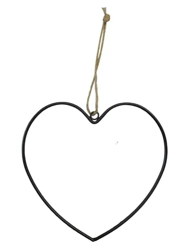 Dekohänger Herz | Herzsilhouette | Metall Fensterdeko Hänger | schwarz | 22x22 cm