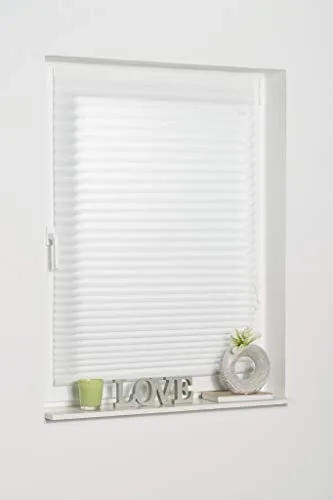 K-Home® Klebe-Plissee Weiß Lichtschutz B25 x H130 cm