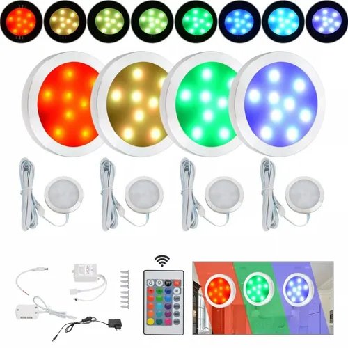 B.K.Licht Unterschrankleuchte - 6er Set LED Spots in Warmweiß - Moderne Unterbauleuchte mit 6 flachen LED Spots, 3000K warmweiß, ideal für Küchen und Wandschränke. Inklusive Hub zur einfachen Verbindung mehrerer Strahler für perfekte Ausleuchtung.