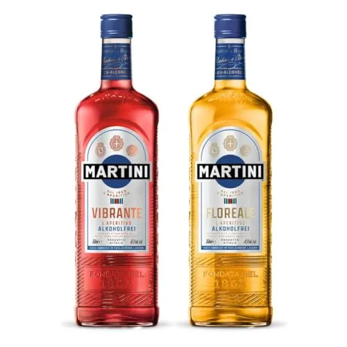 Martini Aperitif Set - Alkoholfrei 0,75L - Lebensmittel: Genieße das Martini Aperitif Set mit 1x Martini Vibrante und 1x Martini Floreale, perfekt für alkoholfreie Cocktails und gesellige Anlässe.