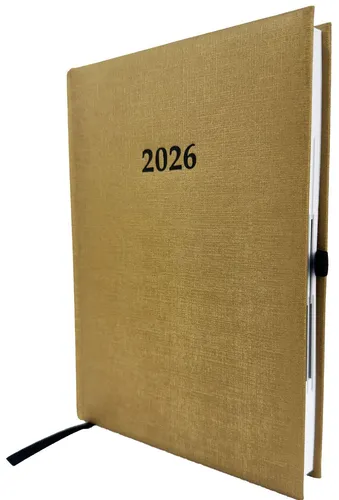 ADINA Buchkalender Chefplaner A5 gold-metallic 1 Tag 1 Seite 2026