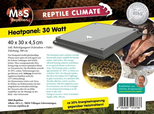 M&S Reptile Climate Heatpanel 30 Watt von M&S Reptilien