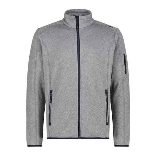 CMP Herren Knitted Fleece Jacke XL grau - Fleecejacke in Melange-Optik, ideal als Midlayer mit effizientem Feuchtigkeitstransport für aktive Freizeitgestaltung.