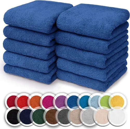 NatureMark Seiftuch 10er-Set Seiftücher 30x30cm 100% Baumwolle, (10-St), Frottier Waschlappen Seiflappen 30 x 30 cm, Royal blau