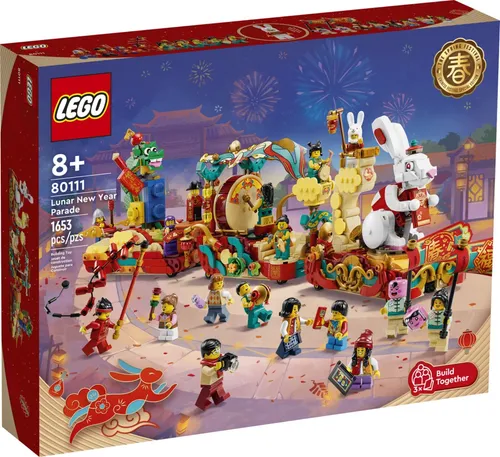LEGO® Seasonal 80111 - Mondneujahrsparade - LEGO Bausatz für die Mondneujahrsparade, 1653 Teile, ideal für kreative Bauprojekte und festliche Deko, geeignet für Kinder ab 8 Jahren.