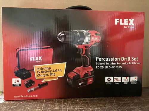 FLEX PD 2G 18.0-EC FS55 Akku-Schlagbohrschrauber MEGA-SET von Flex