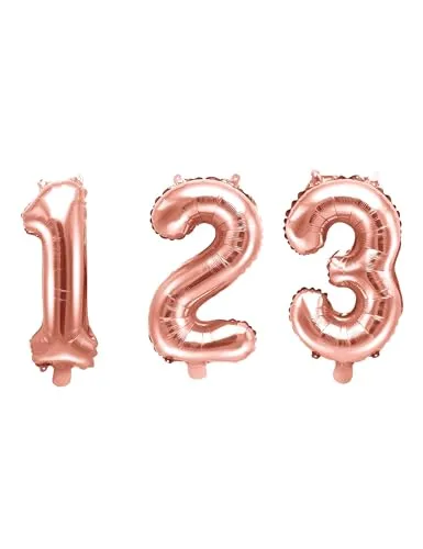 Elfenstall Folienballon Zahl Luftballom Zahlenballon zur Dekoration für den Geburtstag, Hochzeitstag oder sonstiges Jubiläum, 35 cm Farbe (rosé, 6)