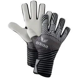Erima Jugend Flex RD Pro Torwarthandschuh 7,5 - schwarz/grau/weiß - Torwarthandschuhe mit Punch Zone für optimales Fausten, atmungsaktiver Airmesh-Schicht und flexibler Neopren-Bandage für perfekten Sitz und Ballgefühl.