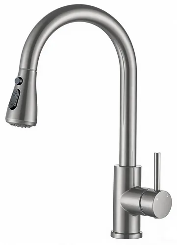AICA Hochdruck Edelstahl Küchenarmatur mit Ausziehbarem Sprühkopf