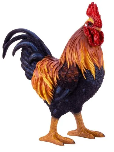 Geschenkestadl Tierfigur Hahn XL - 35cm Dekofigur für Haus und Garten - Dekofiguren für Innen- & Außenbereich, beeindruckende 35cm große Hahnfigur aus Polystein, perfekt als farbenfrohe Dekoration für Haus und Garten.