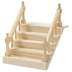 Treppe mit Handlauf, aus Holz, 10,5 cm in beige von HobbyFun