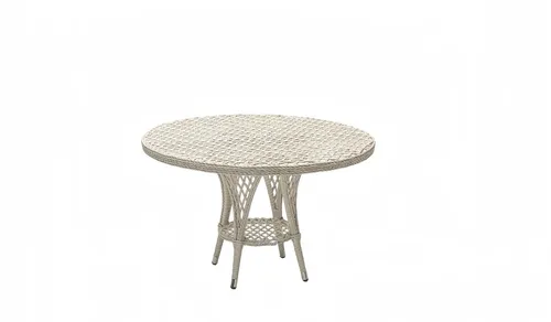 Esstisch Luxus Grau - Moderner Rattan Design Tisch für Terrasse - Eleganter Esstisch aus Rattan im modernen Design, ideal für Terrasse oder Balkon. Mit einer Breite von 90 cm und einer Höhe von 75 cm bietet er Platz für gesellige Runden. 2 Jahre Herstellergarantie.