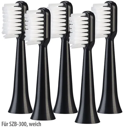 newgen medicals 5er-Set Aufsteckbürsten für Akku-Schallzahnbürste SZB-300, weich