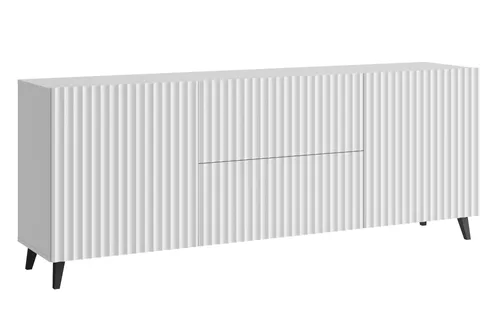 MINIO go for it, Kommode „LOKET“ 180 cm, MDF-Front mit 3D-Muster, Weiß Farbe