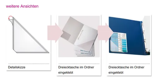 8x Veloflex Dreieckstaschen Klarsichtecken selbstklebend 14x14cm glasklar 2211