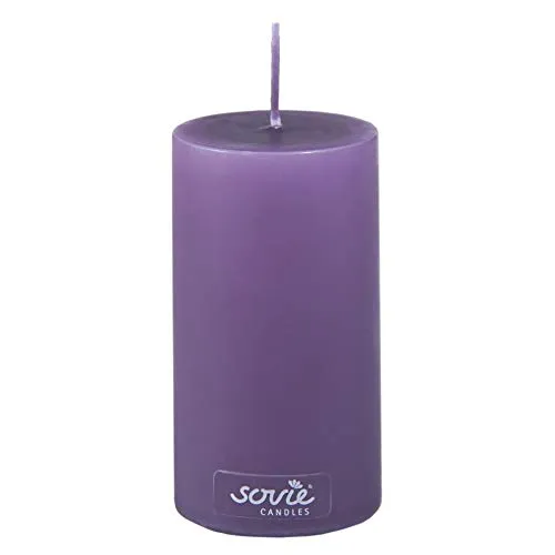 Sovie CANDLES Stumpenkerze Aubergine - Ø 50mm x 100mm mit ca. 28 Stunden Brenndauer – Hochwertige Flachkopfkerze für Tischdekoration, Feier & festliche Anlässe