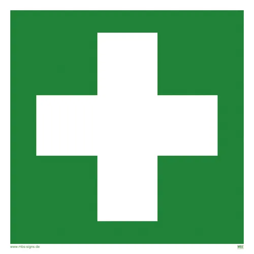 Sicherheitszeichen Rettungszeichen Erste Hilfe ISO 7010 Folie Schild 15x15cm