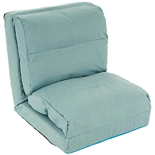 Nexos Trading Schlafsessel Hellblau 220x60x14 cm verstellbar Comfort Jugendsessel Gästebett klappbar Sitzsack Klappbett Sessel Bodensofa Lounger Einzelsofa Multifunktionsstuhl Faule Couch
