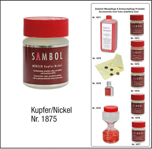 SAMBOL-SAFE-1875 Kupfer-Nickel-Münzbad-Tauchbad-Münzreiniger-Reinigung-Münzen