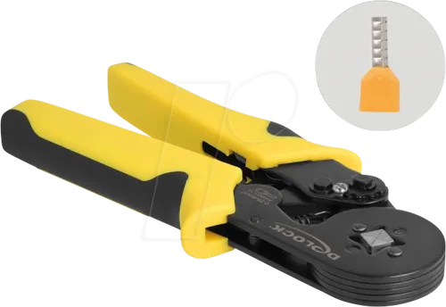 DELOCK 90558 - Selbsteinstellende Crimpzange für Aderendhülsen - Crimpzange für Aderendhülsen (0,25 - 6 mm²) mit Vierkantprofil für optimale Verpressung. Ergonomische Griffe sorgen für angenehmes Arbeiten und Sicherheit durch Verrieglungsmechanik.