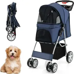 Faltbarer Haustierbuggy für kleine Haustiere, 15 kg Tragkraft