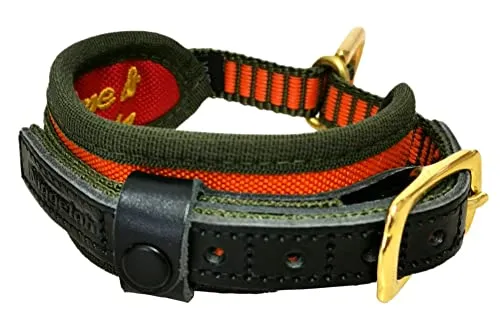 Niggeloh Hundehalsung Deluxe, Orange-Oliv, XS - Klassische Hundehalsbänder mit exzellentem Design und Komfort. Hergestellt aus wasserabweisendem Neopren und Cordura, bietet es eine herausragende Polsterung und ist resistent gegen Verschmutzung.