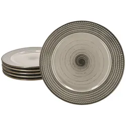 Mäser Prospero 6x Speiseteller Porzellan - Hochwertige Speiseteller für 6 Personen im einzigartigen Retro-Design, robust und spülmaschinengeeignet, ideal für jede Mahlzeit und platzsparend stapelbar.