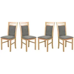 Leaf Design Esszimmerstuhl, Dunkelgrau aus Echtholz in silber von Leaf Design