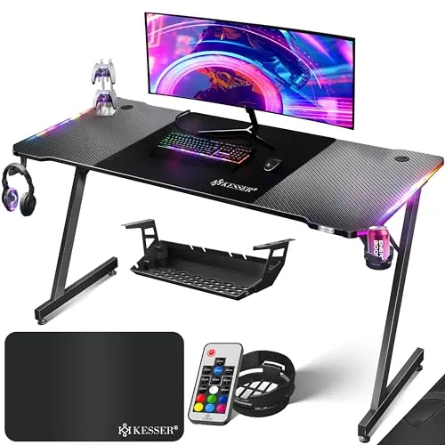 KESSER® Gaming Tisch LED 180cm x 80cm von Kesser