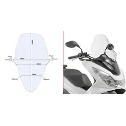 GIVI Windschild - Transparent mit Kantenschutz - Motorrad-Headsets, ersetzt die Originalscheibe und bietet zusätzlichen Kantenschutz für mehr Sicherheit und Stabilität.