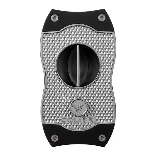 Colibri Zigarrenschneider (Diamond V-Cut / Kerbschnitt) chrom/schwarz