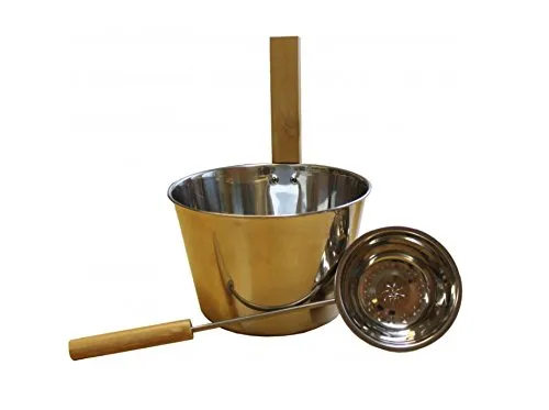 Saunabad Set 2 tlg. Saunakübel Saunakelle aus Edelstahl, Saunaeimer Set