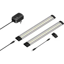 ledscom.de LED Unterbau-Leuchte SIRIS, flach, je 30cm, je 368lm, warm-weiß, 2er Set