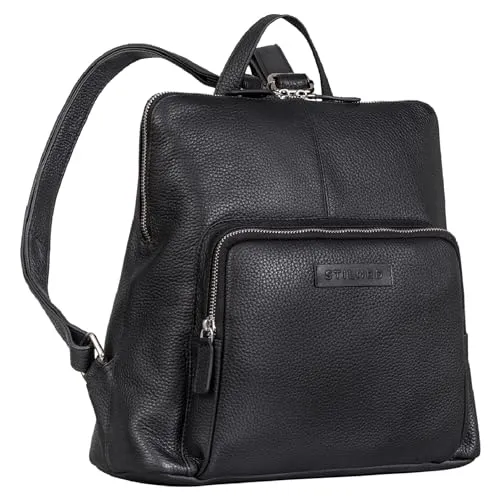 STILORD 'Dorothea' Kleiner Lederrucksack Damen - Eleganter Tagesrucksack aus hochwertigem Echtleder mit praktischem Tabletfach für sicheren Transport Ihrer Wertsachen. Ideal für die Stadt und vielseitig einsetzbar.