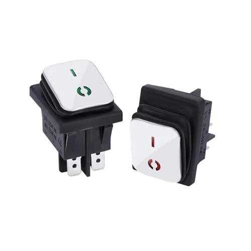 Switian KCD4 Metall-Wasserdichter Mini-Schalter 2 Stück mit LED-Anzeige SPST ON-OFF Schalter 4-Pin 16A 250VAC (Rot/Grün) IP65 für Elektrogeräte ﻿