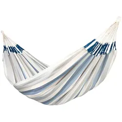 La Siesta Hängematte, Blau, Weiß, Hellblau - Wetterfest & UV-beständig - Hängematten & Hängestühle, 180x400 cm große Textilhängematte, ideal für den Garten, wetterbeständig und regenabweisend für entspannte Stunden im Freien.