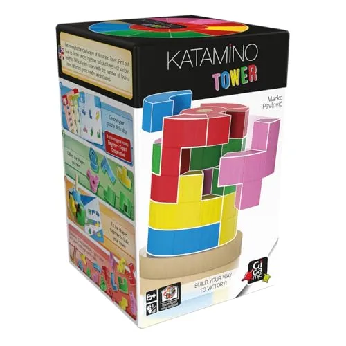 Katamino: Tower - Kooperatives Rätselspiel - Gesellschaftsspiel für 2 Spieler, fördert Teamarbeit und strategisches Denken, ideal für Familien und Freunde.