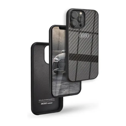 Audi Carbonfaser Case für iPhone 13 Pro Max - Schwarz - Hochwertige Aufprallschutzhülle aus Carbonfaser, bietet optimalen Schutz und edles Design für dein iPhone 13 Pro Max.