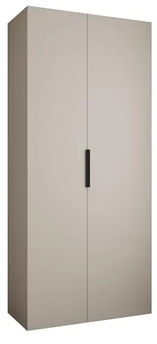 MEBLE KRYSPOL Como 4 Schrank mit 2 Türen - Kleiderschrank - Garderobe - Aufbewahrungsschrank für Schlafzimmer, Jugendzimmer, Kinderzimmer - 245,5x110x50cm - Kaschmir, Schwarz