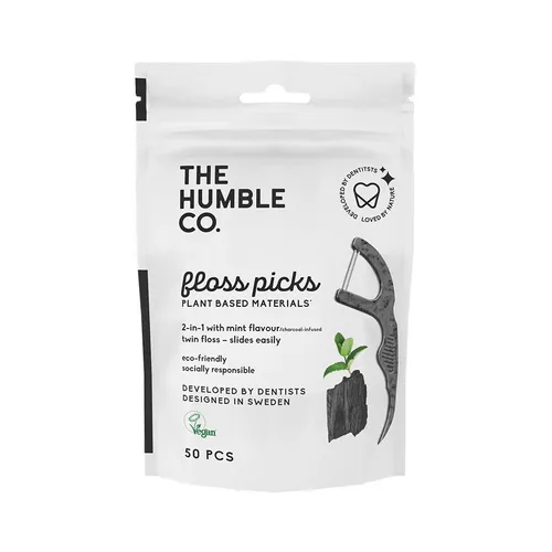 The Humble Co. Zahnsticks Flosspicks Minze mit Aktivkohle von The Humble Co. AB