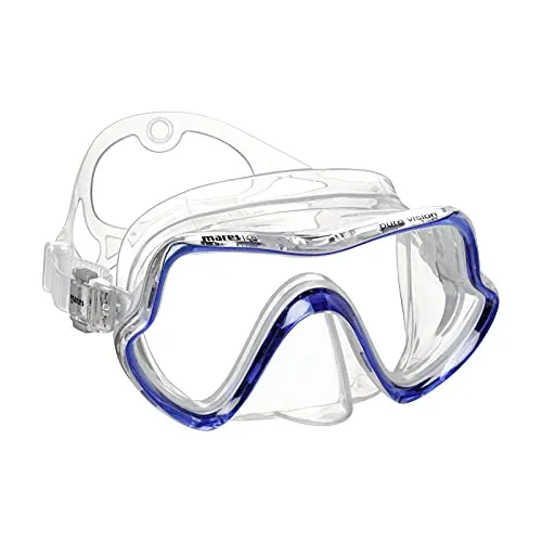 Mares Maske Aquazone Pure Vision, Maske Erwachsene - Unisex, Blau Trasparent