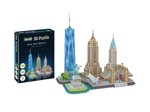 Revell 00142 - 3D Puzzle New York Skyline, 123 Teile, ohne Kleber und Werkzeug, idealer Bastelspaß für Jung und Alt