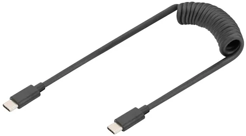 DIGITUS USB 2.0 Spiralkabel USB-C - USB-C Stecker 1,0 m schwarz