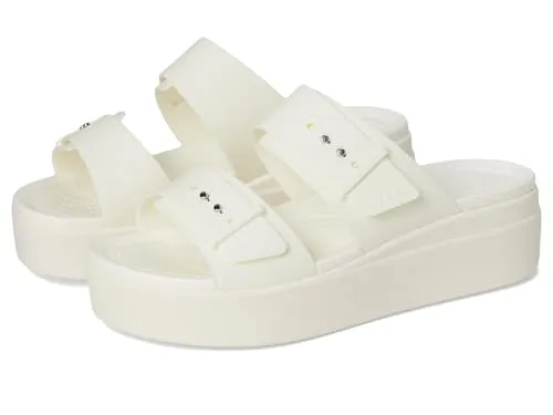 Crocs Damen Brooklyn Buckle Low Wedge Sandal, Chalk, 36/37 EU